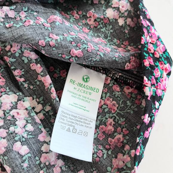 Crewcuts Girls Black  Floral A-Line Tiered Puff Sleeve Dress size 4 - Picture 7 of 7